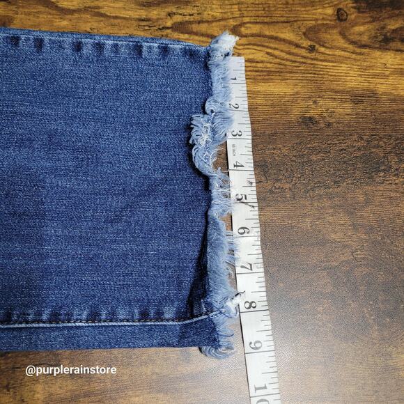 Judy Blue Jeans Jeans 29 Straight High Rise Raw Waist Hem Stretch Denim JB88503 - Picture 9 of 11